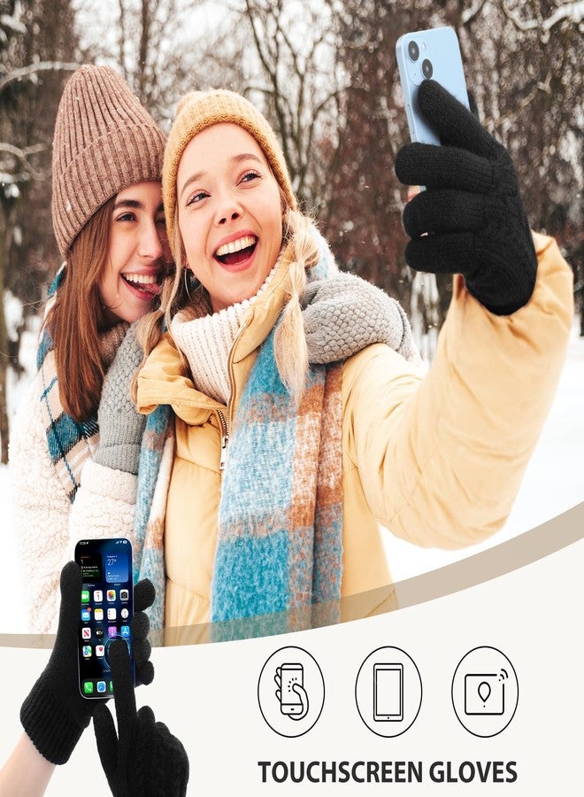 Clothclose Thicken Winter Gloves Women Knit Wool Warm Gloves for Women Touchscreen Thermal Gloves Fleece lined Elastic Women's Winter Gloves - Image 4
